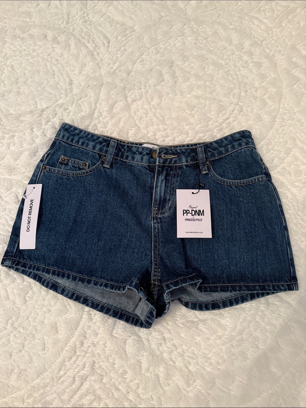 Princess Polly Dark Blue Denim Women's Shorts